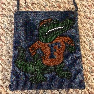 Beaded University of Florida gators game day purse